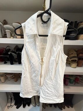 Show Me Your MuMu White Sleeveless Zip Romper with Ring Pull